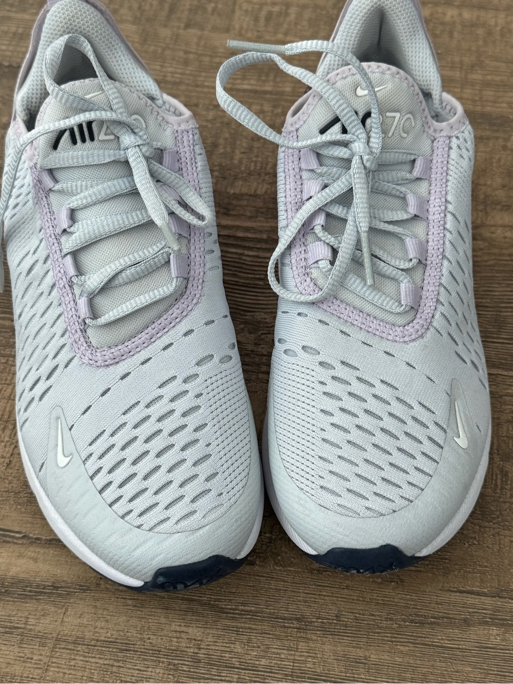 Nike Air Max 270 Running Shoes - White with Purple Accent - Picture 3 of 5